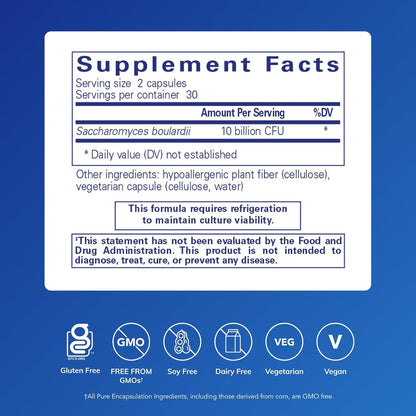 Pure Encapsulations Saccharomyces Boulardii - Probiótico Natural - 60 Cápsulas – Image 2