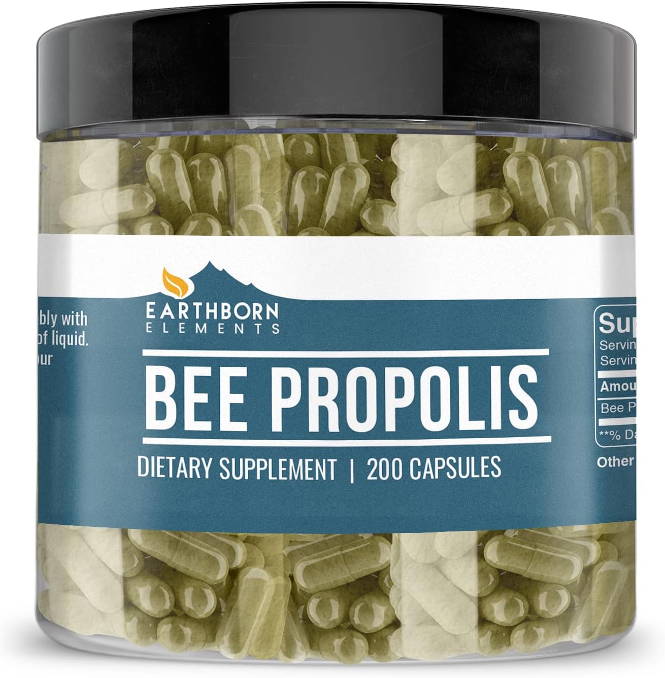 Earthborn Elements Propóleo de Abeja (200 Cápsulas) Puro y Natural, Sin Gluten y No-GMO