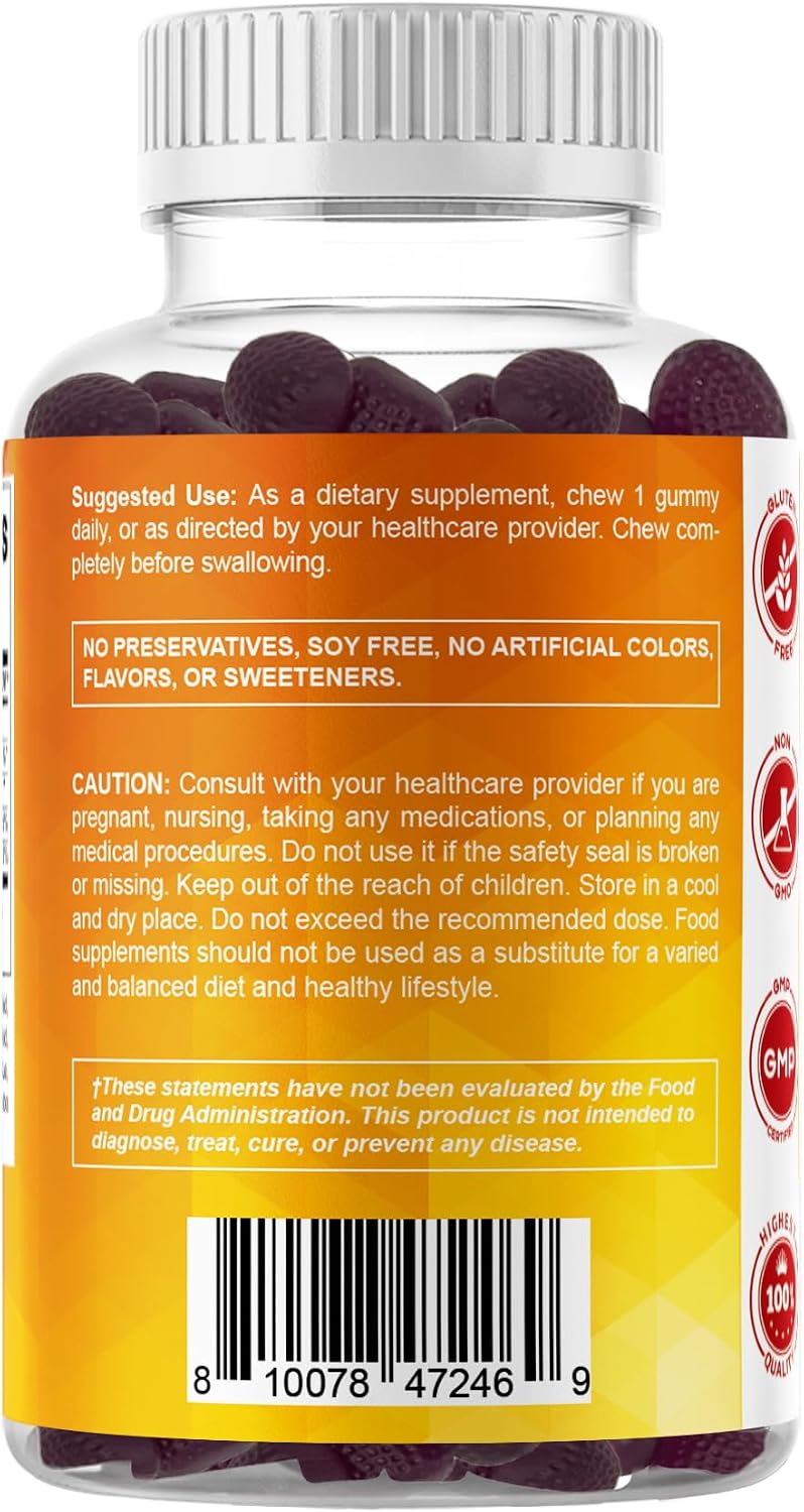 Vitamatic Vitamina D3 5000 UI sin Azúcar - 120 Gominolas - Sabor Mora - Huesos, Estado de Ánimo y Sistema Inmunitario