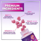 Gominolas de Biotina 5000 mcg con Vitaminas E y C para Cabello, Piel y Uñas - Hello Lovely! (120 unidades)
