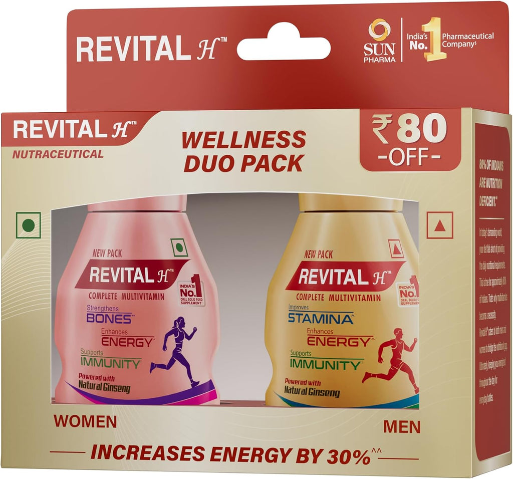 Wellness Duo Pack | Multivitaminas, Calcio, Zinc y Ginseng Natural (Hombres y Mujeres 30+), 156g
