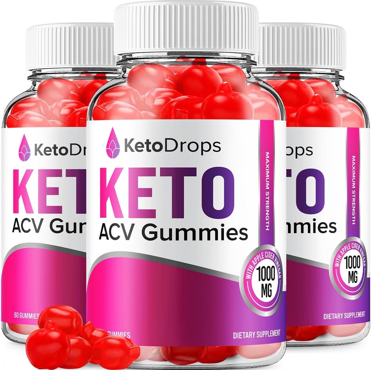 Keto Drops ACV Gummies - 3 Paquetes (180 Gominolas)