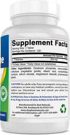 Best Naturals L-Teanina 200 mg | Relajación sin Somnolencia | 120 Comprimidos Vegetarianos (Paquete de 2)
