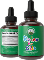 Peak Performance Kids Calm Gotas Calmantes para Niños - Ayuda para la Relajación y el Sueño - Sin Sabor, Sin Azúcar, Vegano con Magnesio y Manzanilla - 59 ml