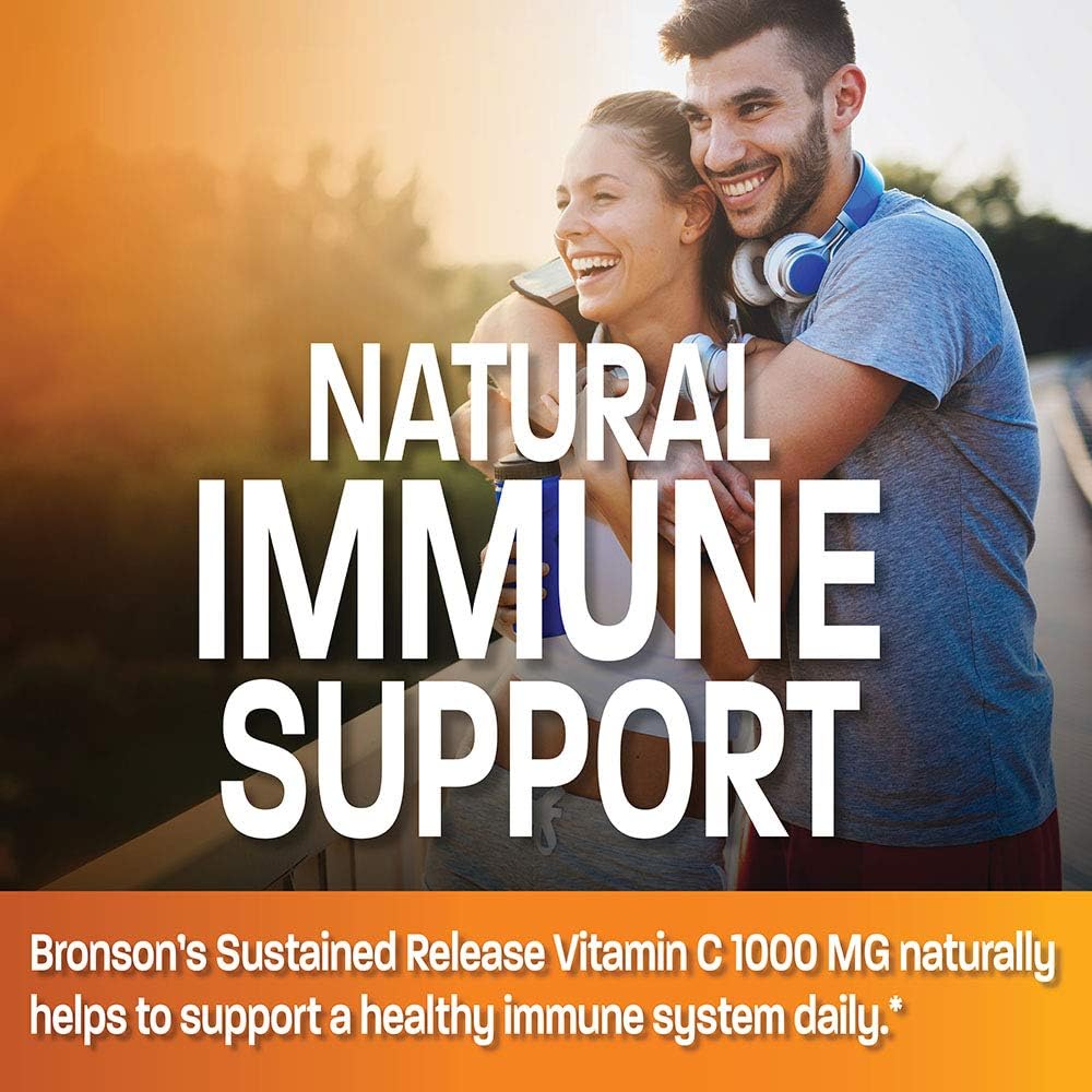 Bronson Vitamin C 1000 mg Sustained Release - Non-GMO Ascorbic Acid - 250 Tablets