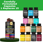 Organic Himalayan Shilajit Gold Gummies for Men and Women, Black Seed Oil, Ashwagandha, Ginseng, Turmeric, Gokshura, Lion's Mane, Lab Tested, No Sugar Added, Halal, 90Gummy