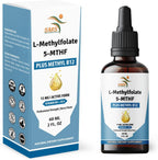 L-Methylfolate 15mg + Methyl B12 Gotas Líquidas Sublinguales, Alta Potencia, 5-MTHF Activo y B12 Bioactivo, Sabor a Baya (60ml)