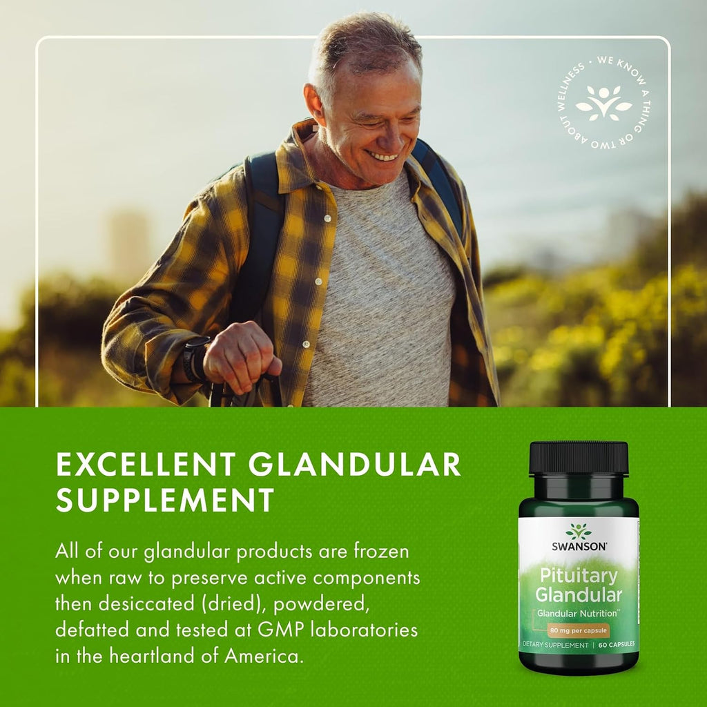 Swanson Raw Pituitary Glandular 80 mg 60 Cápsulas (Pack de 2)