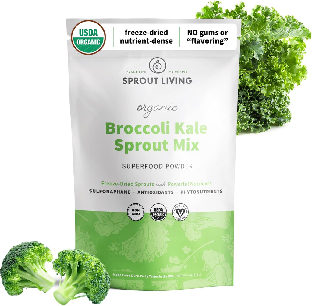 Sprout Living Mezcla de Brócoli y Col Rizada Orgánicos Liofilizados - 113g (32 raciones)