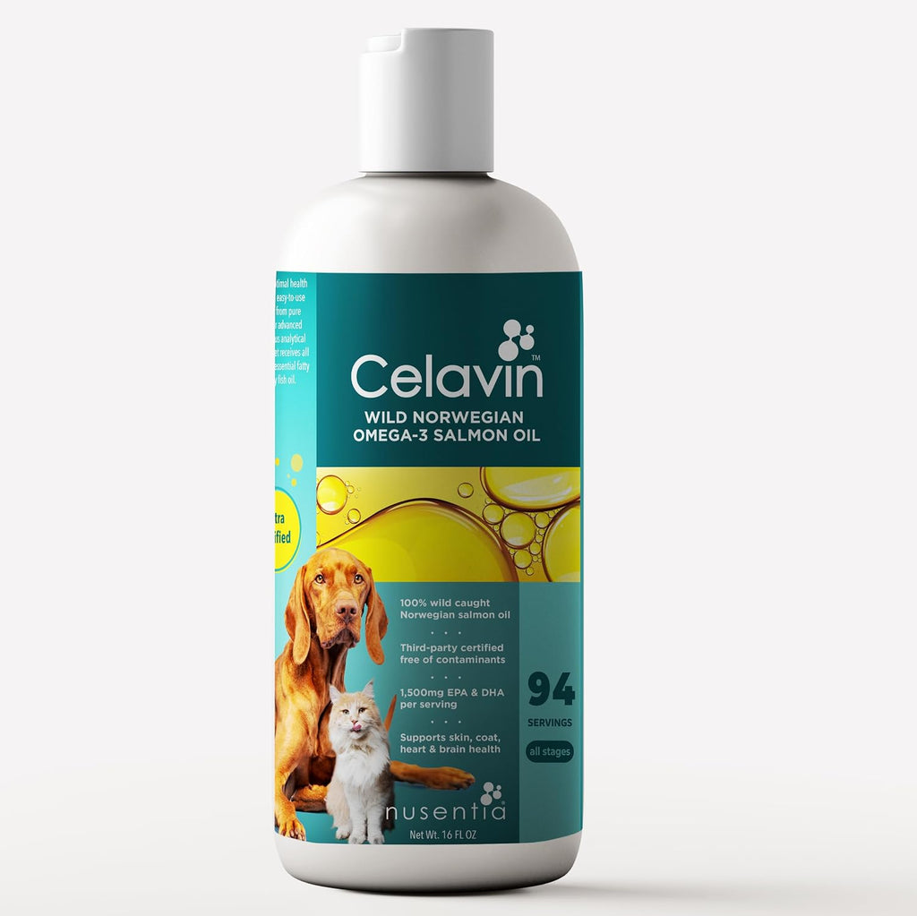 Aceite de Salmón Salvaje Nórdico para Perros y Gatos, 96 dosis - Omega-3 Puro de NUSENTIA
