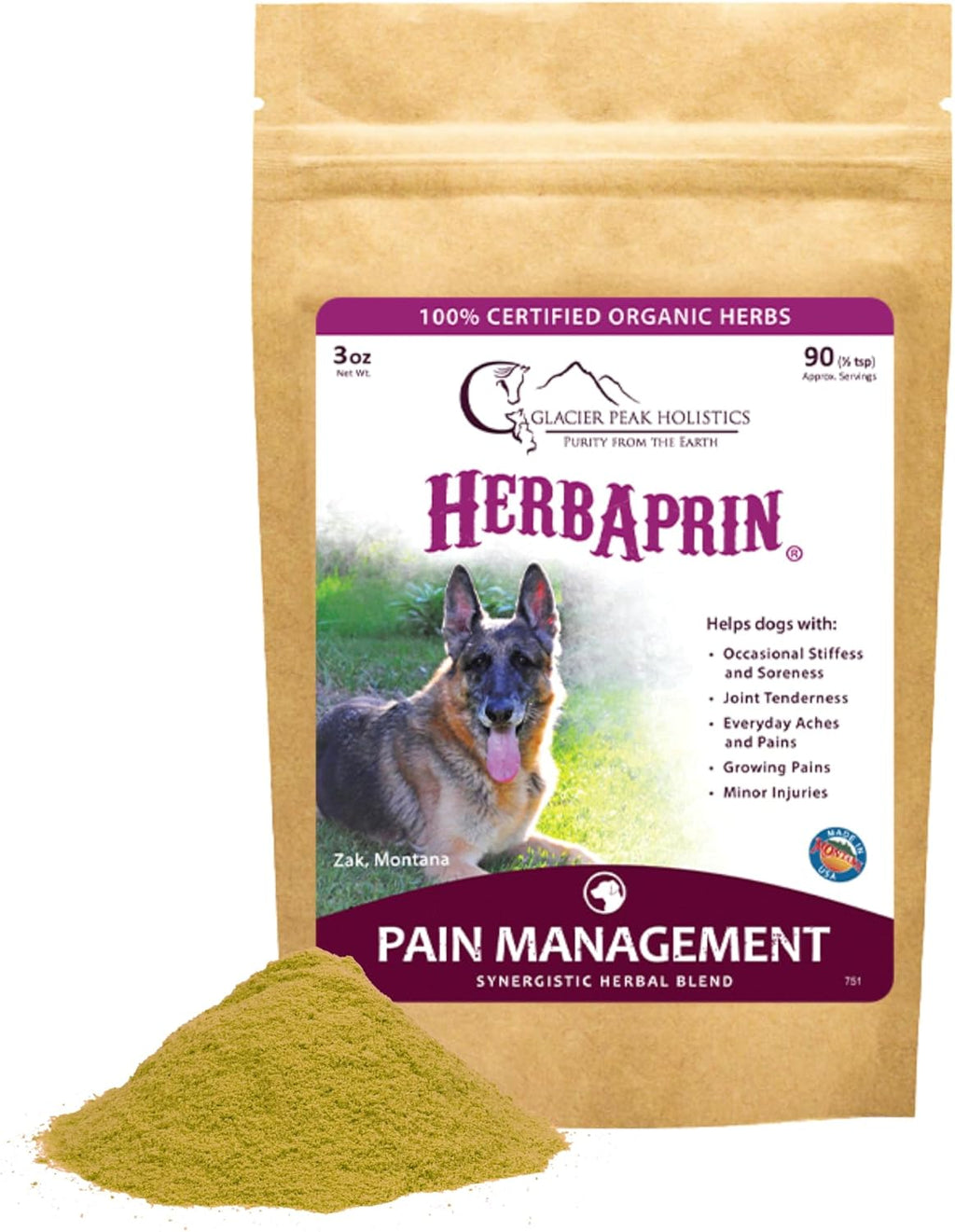 HerbAprin - Alivio Natural para Perros con Hierbas Orgánicas, 90 Servicios (85g)