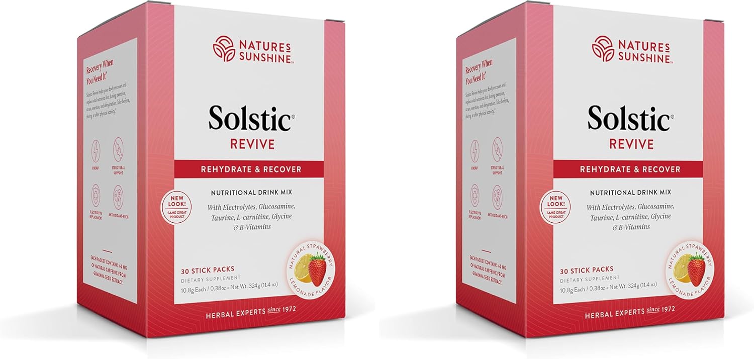 Nature's Sunshine Solstic Revive - 30 Sobres de Bebida Recuperadora Post-Entreno