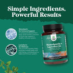 Suplemento de Lactoferrina y Monolaurina de Alta Potencia - 250mg Lactoferrina y 1000mg Monolaurina - 120 Cápsulas Vegetarianas