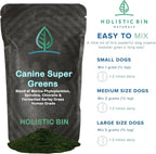 Holistic Bin Canine Super Greens - Complemento en polvo vegetal para perros (50g)