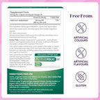Active Folic Acid Supplement - Ácido Fólico Activo 400mcg, L-Metilfolato (Quatrefolic), 60 Cápsulas