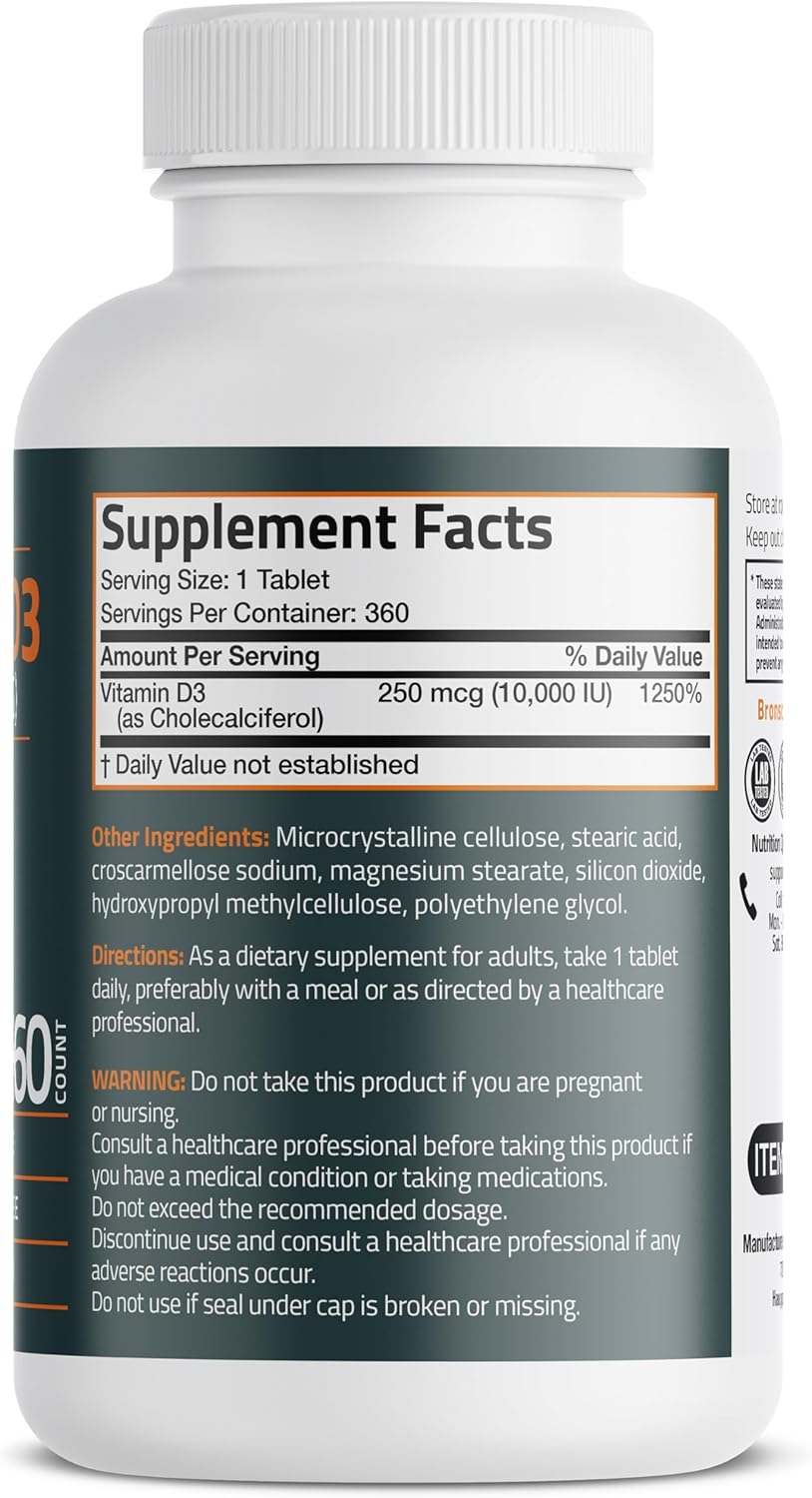 Bronson Vitamina D3 10.000 UI (250 mcg) - 360 Comprimidos