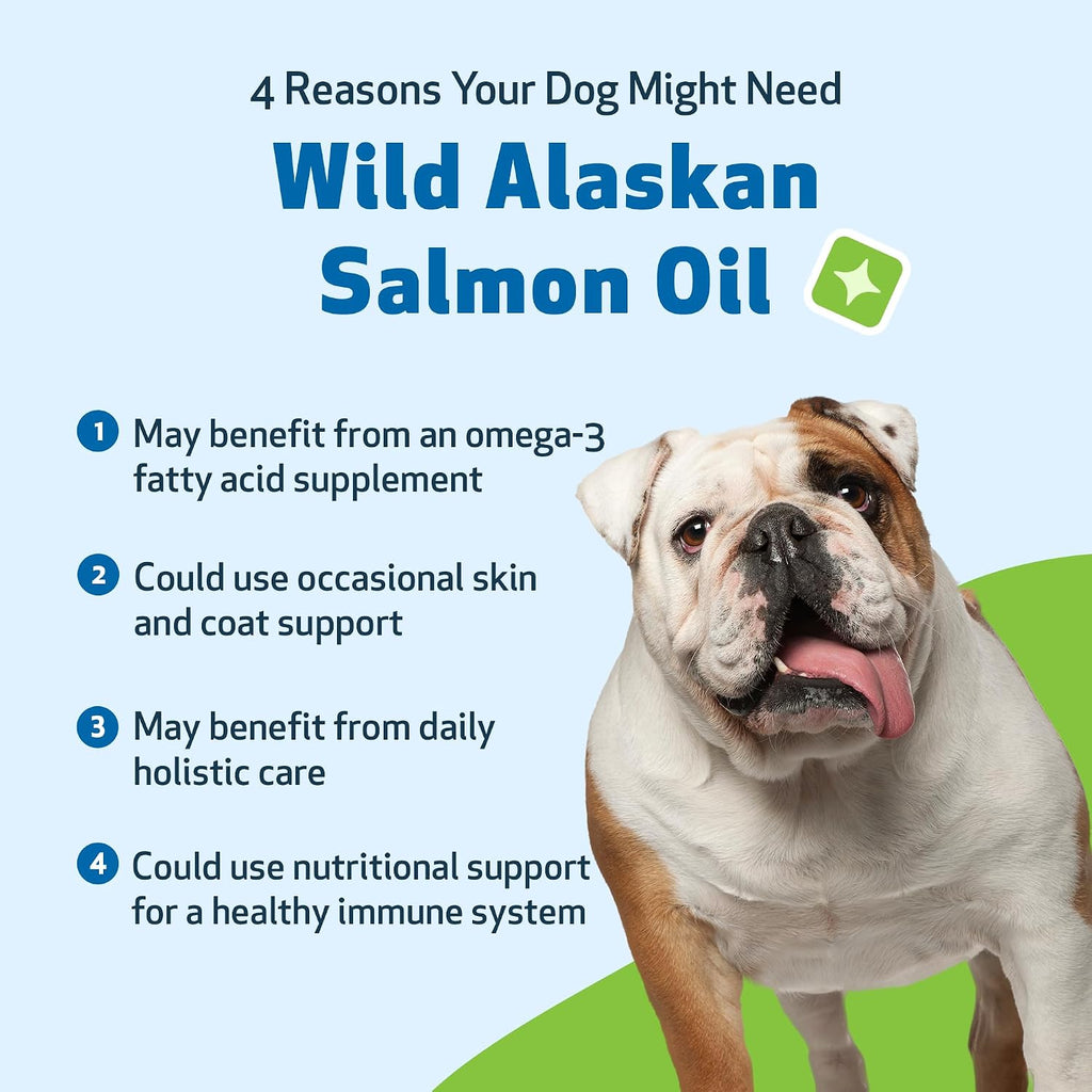 Pet Wellbeing Aceite de Salmón Salvaje de Alaska para Perros - Omega 3 EPA y DHA - 473 ml con Dosificador