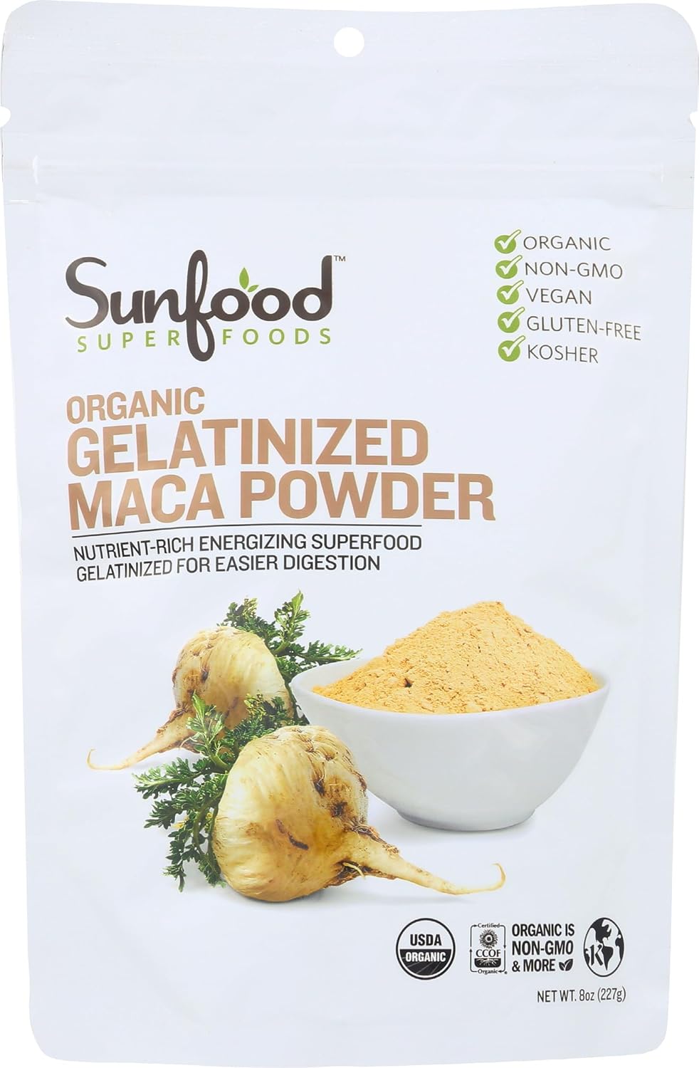 Sunfood Superfoods Maca en Polvo Orgánica - 227 g
