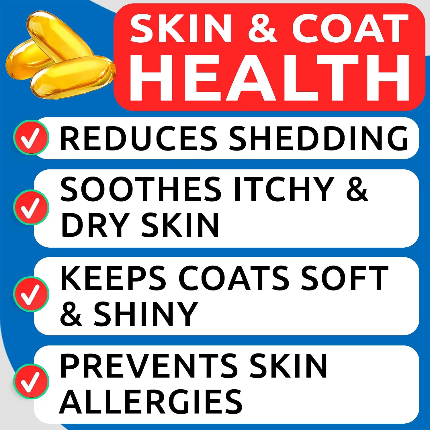 Omega 3 Aceite de Pescado para Perros - Cápsulas de EPA + DHA - 180 unidades