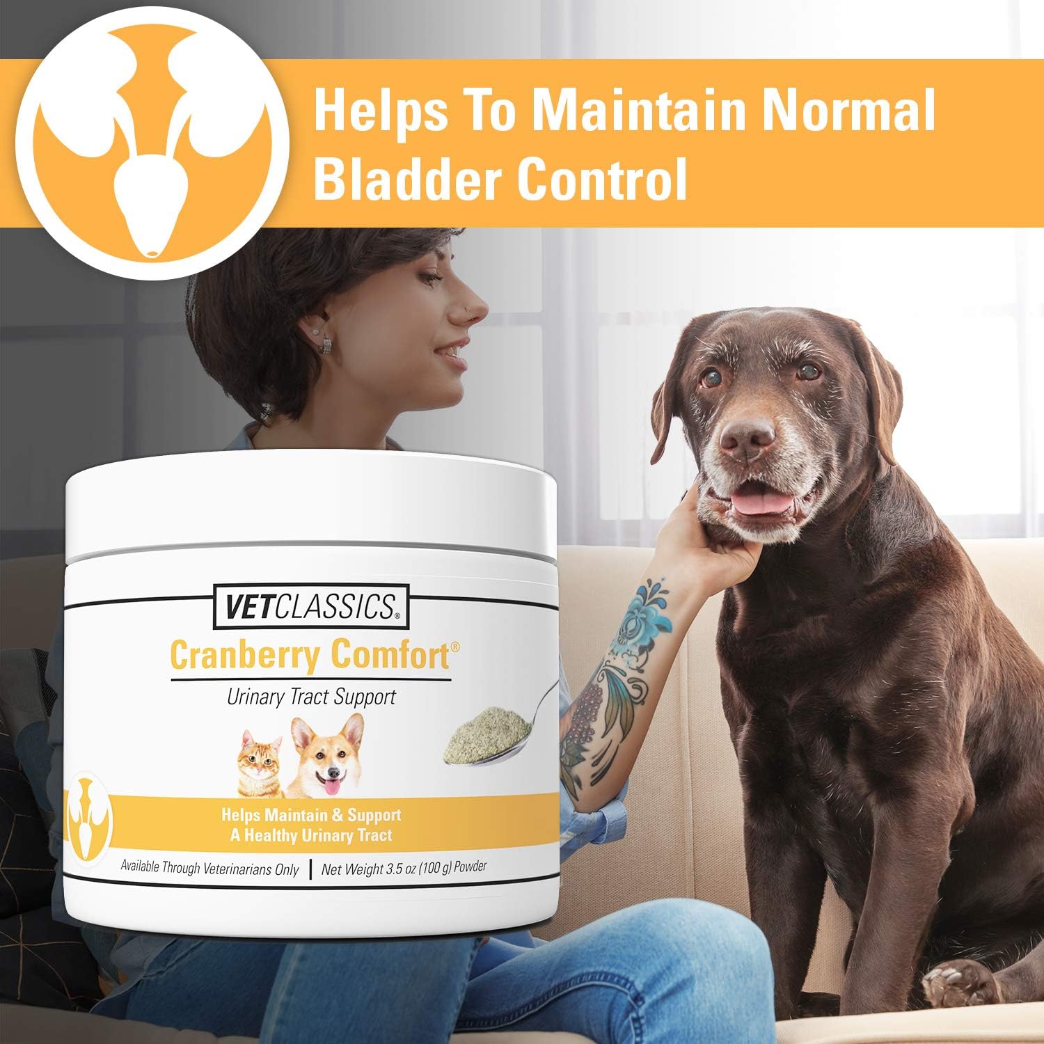Vet Classics Cranberry Comfort – Suplemento Urinario para Perros y Gatos, 99 g (3.5 oz) en polvo