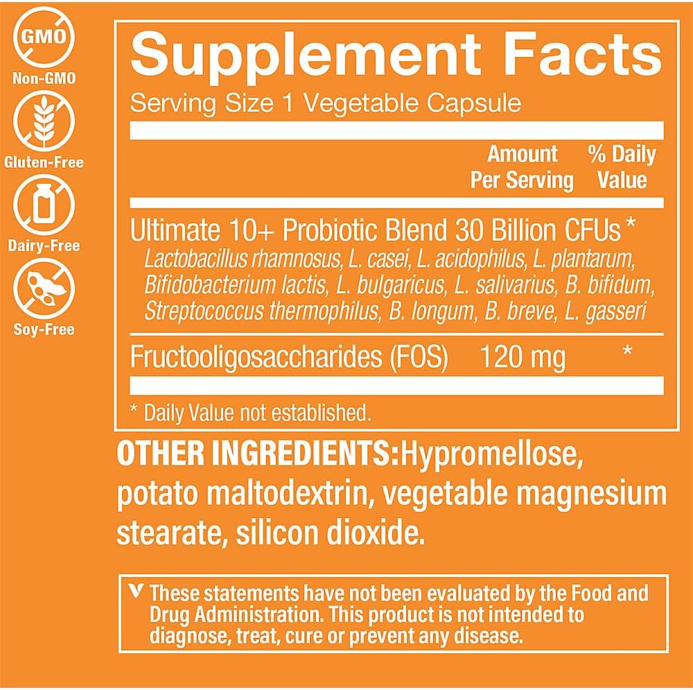 The Vitamin Shoppe Ultimate 10+ Probióticos 13 mil millones CFU - 60 Cápsulas