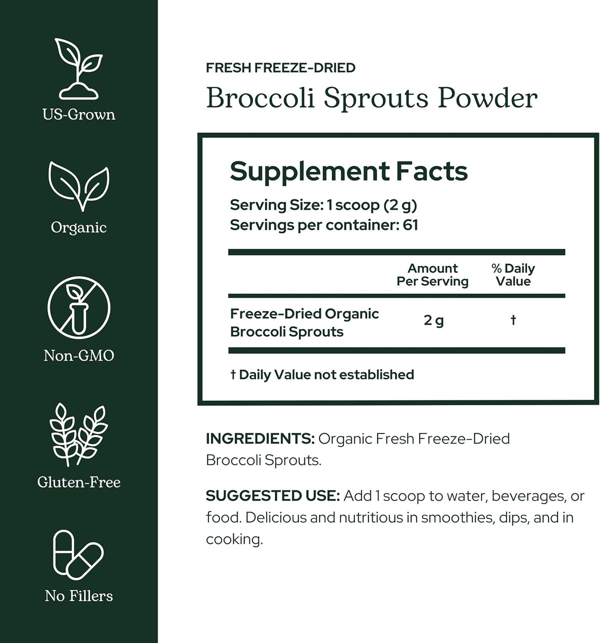 Eclectic Herb - Polvo de Brotes de Brócoli – La vitamina K contribuye al mantenimiento de los huesos en – Image 2