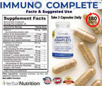 Suplemento de Apoyo Inmunológico con Vitamina C, D, Zinc y Más, 270 Cápsulas