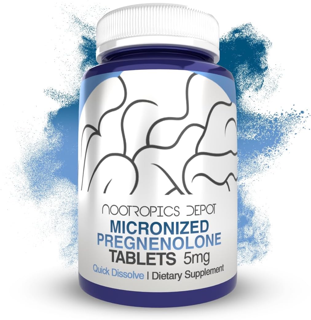 Nootropics Depot Pregnenolona 5 mg Micronizado | 365 Tabletas de Disolución Rápida