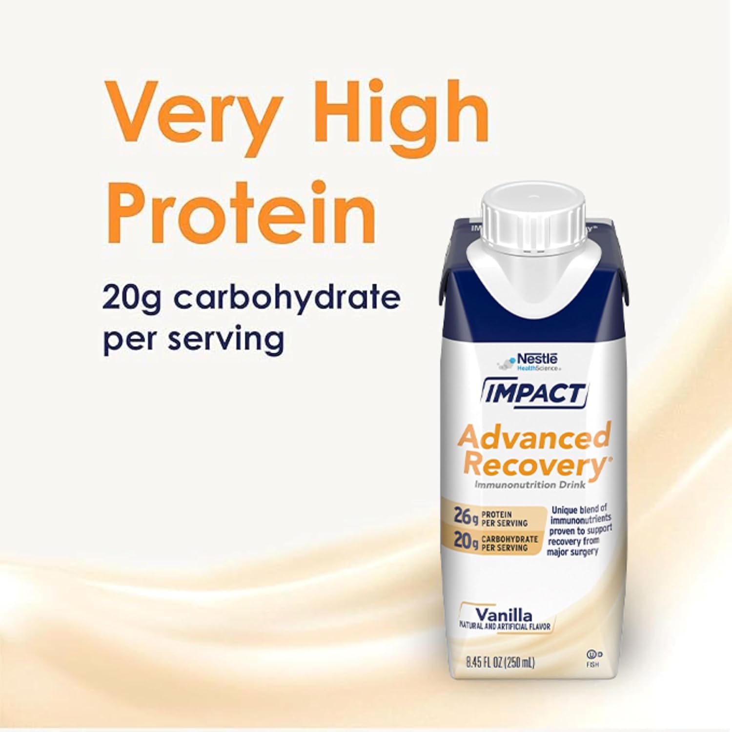 Nestlé Impact Advanced Recovery Bebida Inmunonutricional Vainilla 8.45 oz (250 ml) Paquete de 10