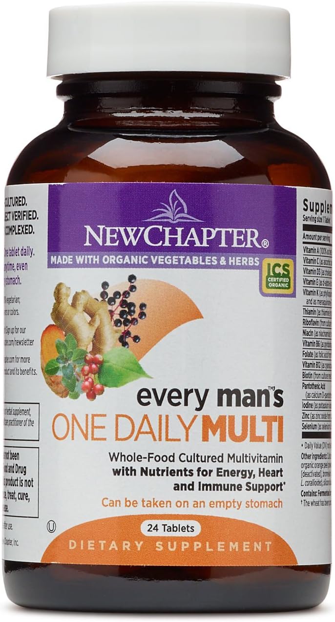 New Chapter Every Man's One Daily - Multivitamínico para hombres fermentado con probióticos, 24 comprimidos