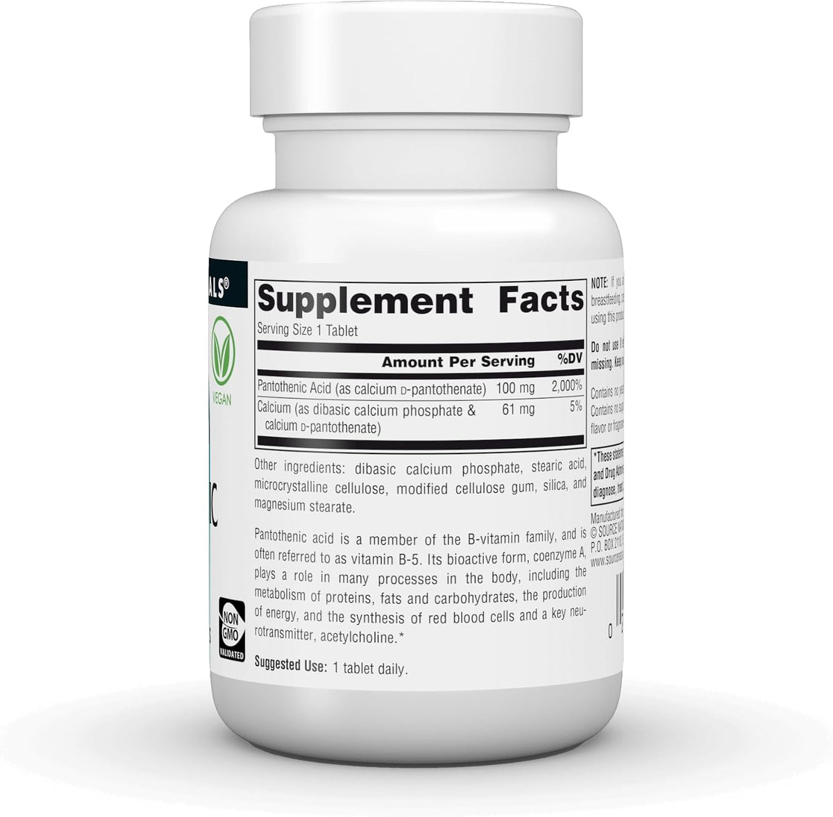 Source Naturals Ácido Pantoténico 100 mg - – El ácido pantoténico contribuye a la reducción del cansancio y la – Image 2