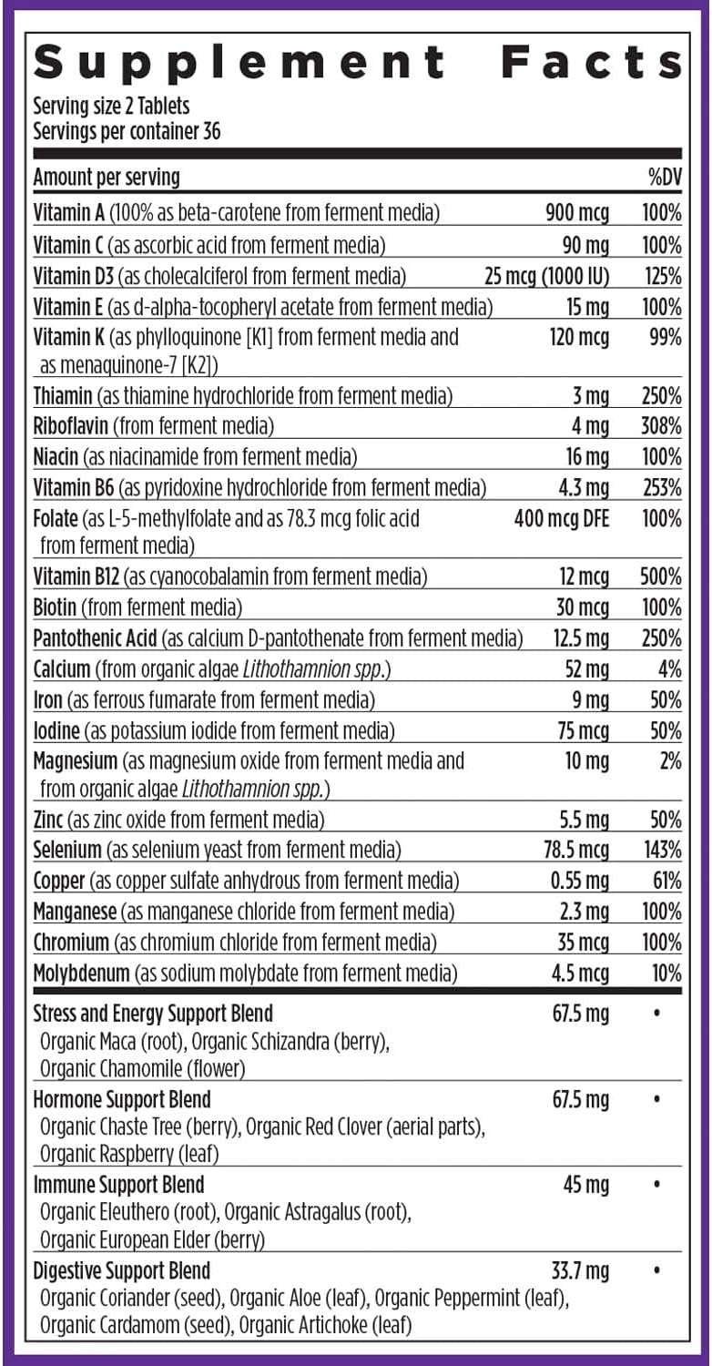 New Chapter Multivitamínico Avanzado para Mujeres – Fórmula Fermentada con Hierro y Vitamina D3, 72 Cápsulas