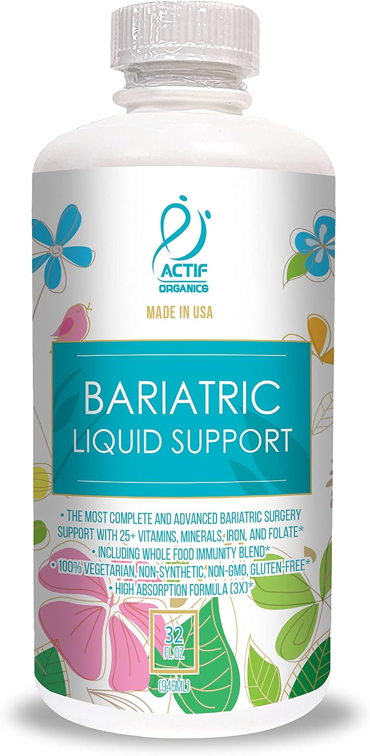 Actif Organic Bariatric Liquid Support - Complejo Multivitamínico Orgánico con 25+ Vitaminas y Minerales - 946 ml