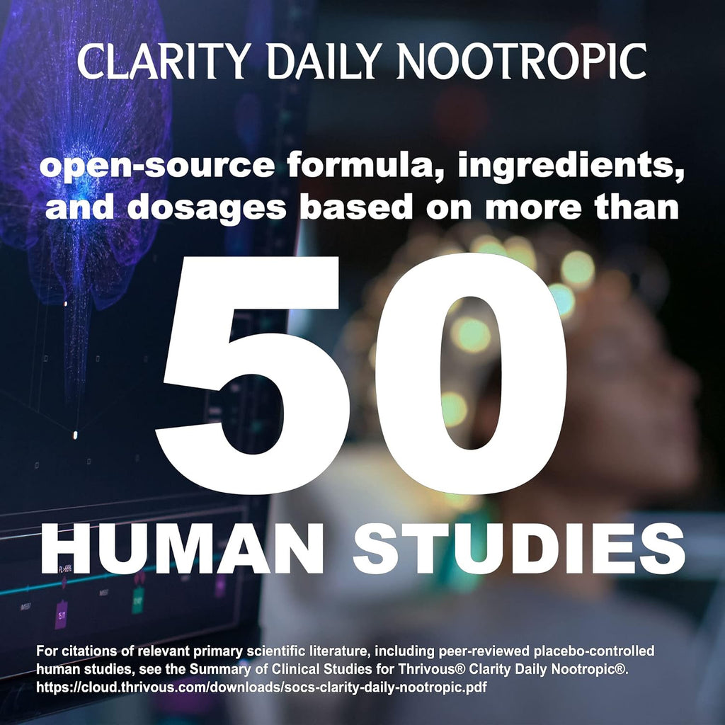 Thrivous Clarity Nootrópico Diario – Apoyo Cognitivo y Estado de Ánimo – 60 Cápsulas Veganas