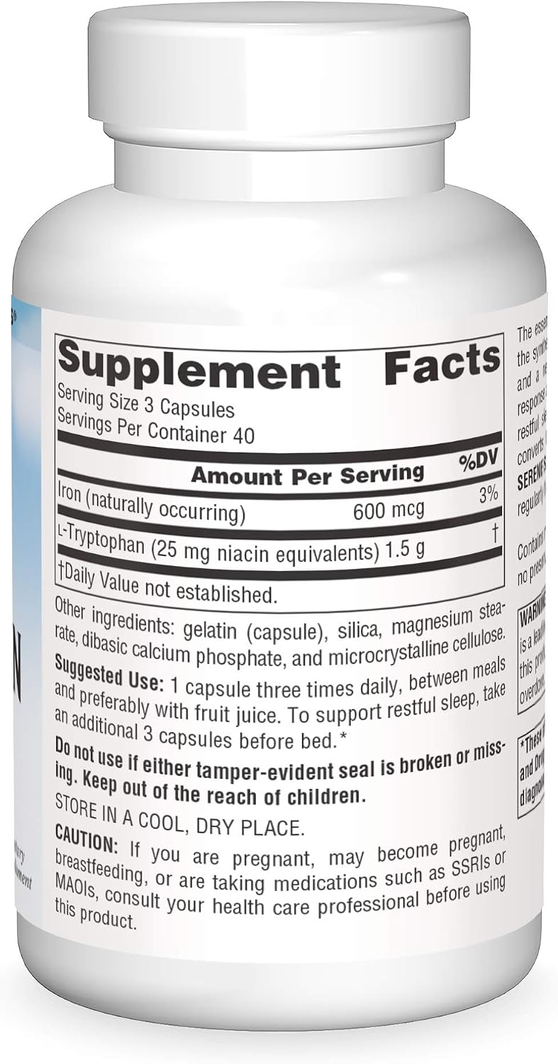 Source Naturals Serene Science L-Triptófano, 500 mg, 120 Cápsulas