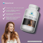 Nature's Lab Hair, Skin & Nails - Biotina, BCAA, MSM, Complejo vitamínico - 90 Cápsulas