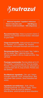 nutrazul Vitamina C 1000mg Comprimidos Efervescentes, Sabor Naranja, 100 Unidades (5x20)