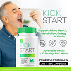 (3 Pack) Kick Start Glyco Optimizer Cápsulas, 180 Cápsulas para 3 Meses