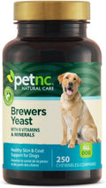 PetNC Natural Care Levadura de Cerveza para Perros – Piel y Pelaje, 250 Masticables