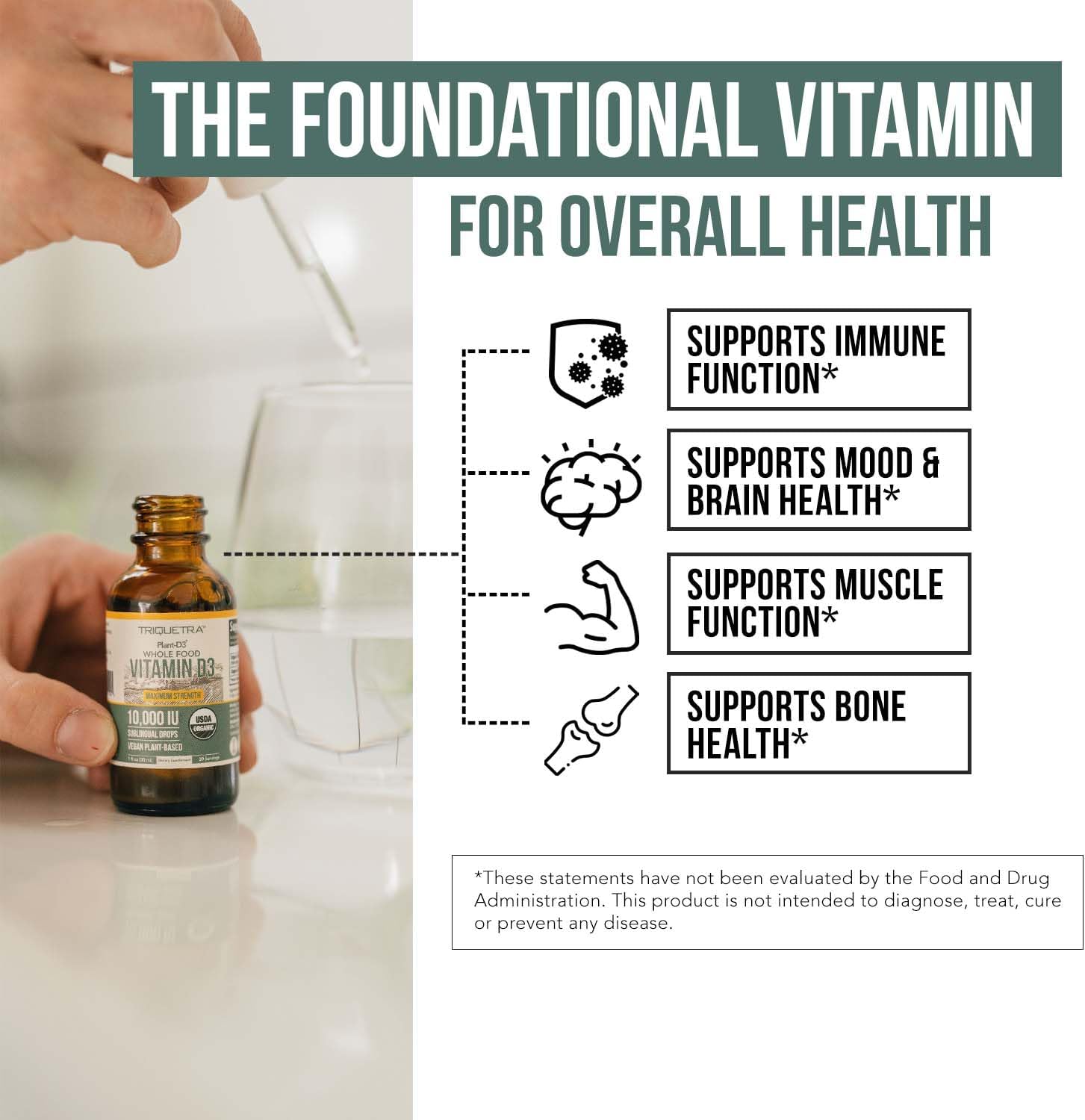 Plant-D3 Vitamina D3 Orgánica 5000 UI - Gotas Sublinguales Veganas