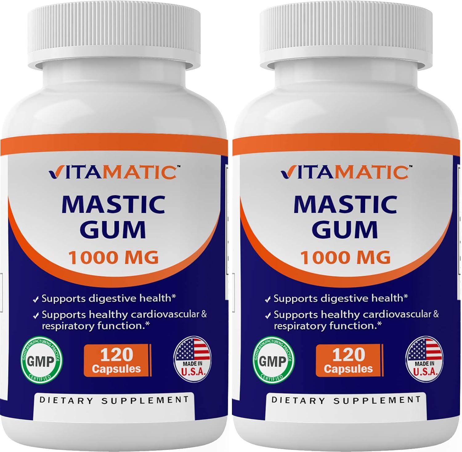 Vitamatic Mastic Gum 1000mg por ración - 240 Cápsulas - Para la salud digestiva, gastrointestinal, inmune y oral