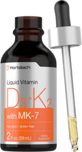 Horbäach Vitamin D3 K2 Liquid Drops | con MK-7 | 2 fl oz | Vegetariano, No-GMO, Sin Gluten