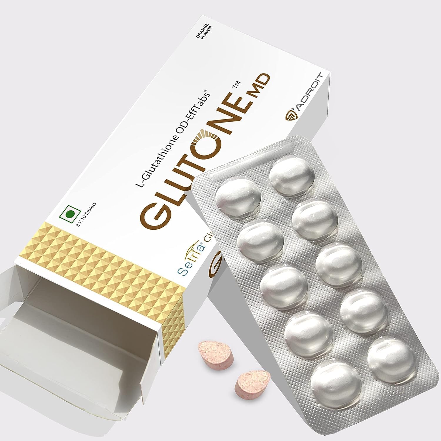 Dalal MD – Glutatión Bucodisoluble 100mg – Setria L-Glutation de Japón – 30 Comprimidos Sabor Naranja
