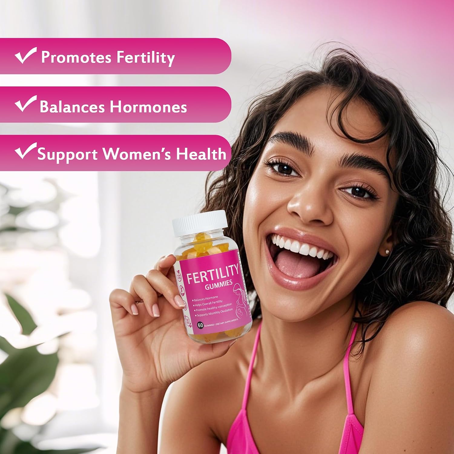 Laicuherb Gominolas de Fertilidad para Mujer - Apoyo al Equilibrio Hormonal y Concepción - Vitaminas Prenatales con Myo-Inositol y Ácido Pantoténico - 60 Gominolas