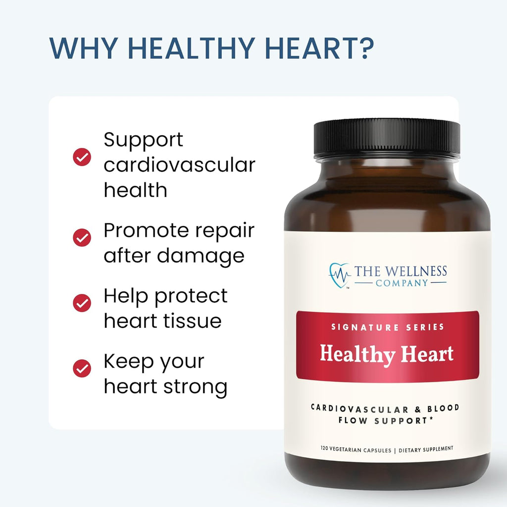 The Wellness Company Healthy Heart - Salud Cardiovascular, Flujo Sanguíneo y Producción de Óxido Nítrico | 120 Cápsulas (2 Meses)
