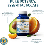 Vykee Nutrition Ácido Fólico 1850 mcg DFE - Complemento Prenatal Vegano 120 Cápsulas