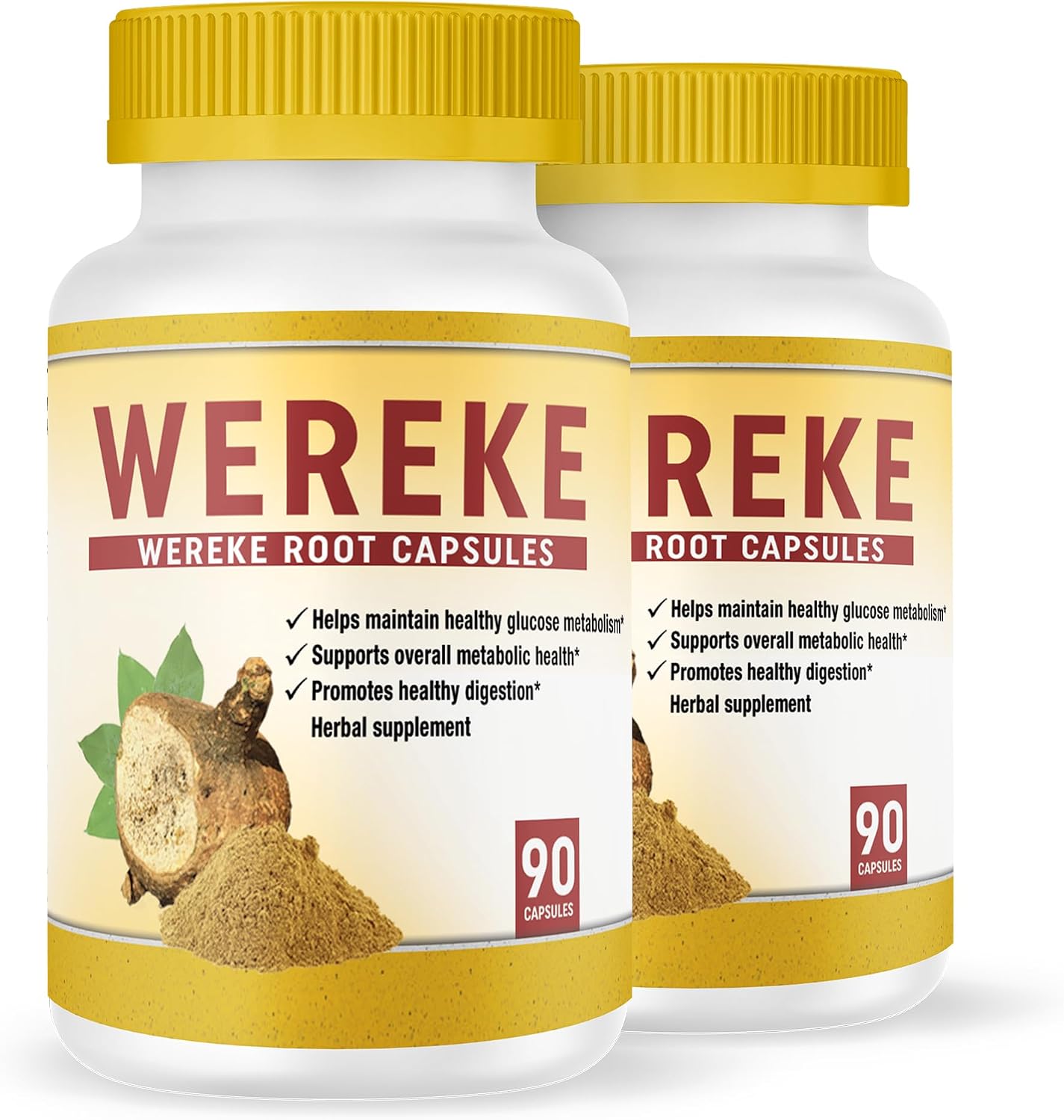 Wereke (Guereque) – Cápsulas de Raíz Pura – 2 Frascos de 90 Cápsulas cada uno