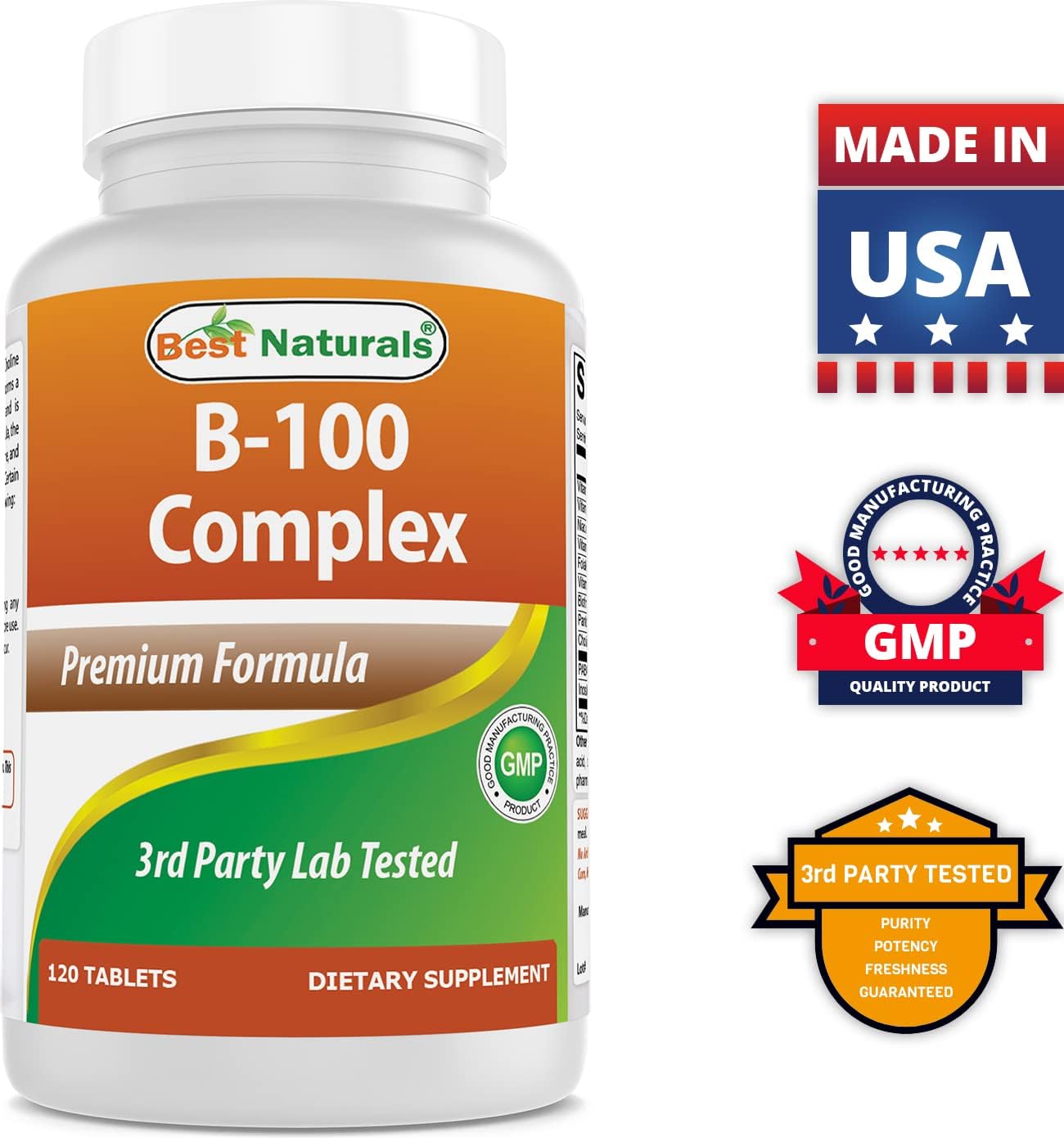 Best Naturals Complejo B 100 – Pack de 3 x 120 Comprimidos