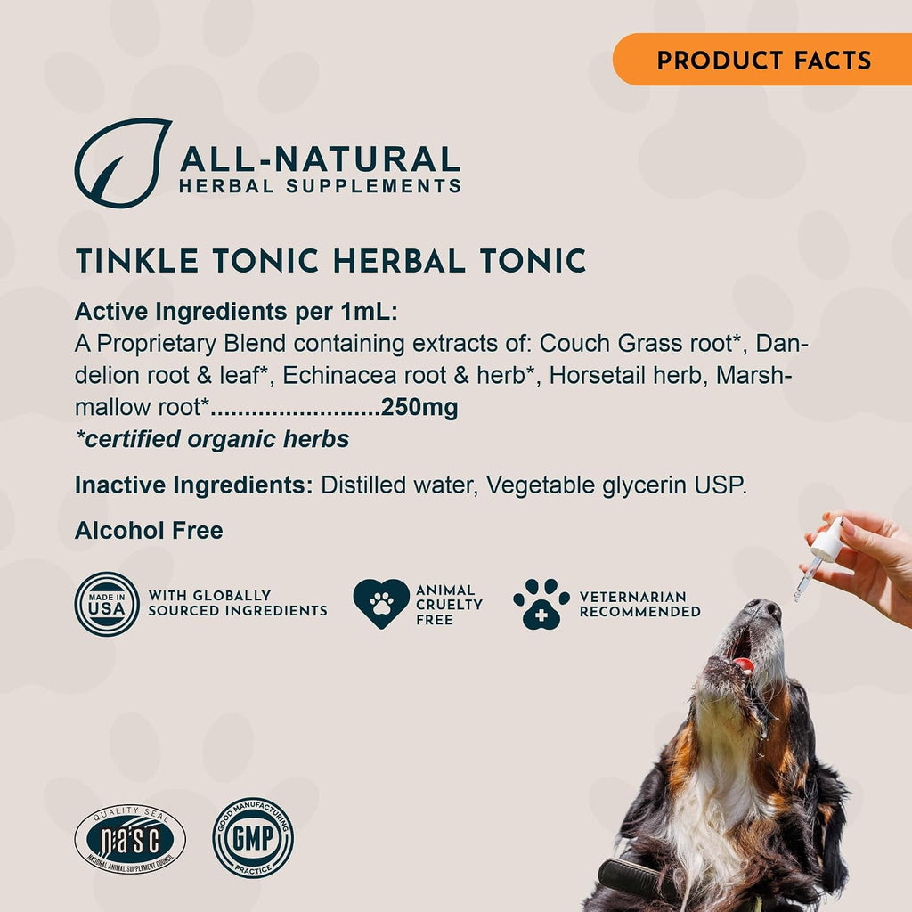 Animal Essentials Tinkle Tonic - Apoyo Urinario para Perros y Gatos, 1 fl oz