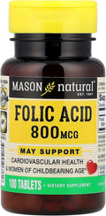 MASON NATURAL Ácido Fólico 0.8 mg, 100 Tabletas